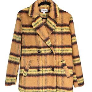 VIGOSS Women's Plaid Pea Coat